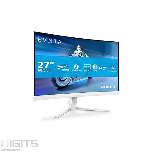 MONITOR PHILIPS GAMING CURVO FHD  27" 1920x1080, 2x HDMI 2.0, 1x DP 1.4 bianco 27M2C520