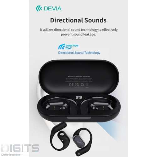 Auricolari EM406 wireless senza inserimento nell'orecchio OWS Lite1 Black