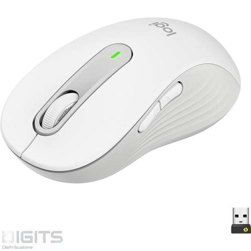 Logitech Signature M650 for Business, Mouse wireless per mani di piccole e medie dimensioni, Logi Bolt, Bluetooth, SmartWheel, Bianco