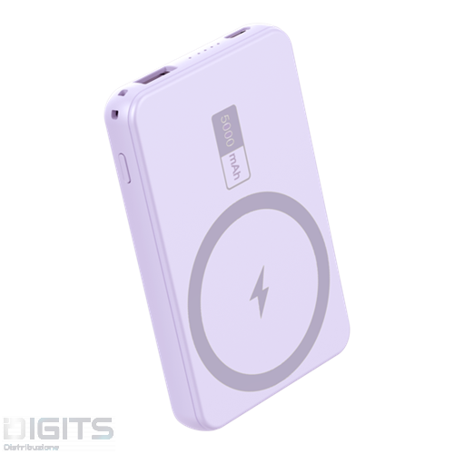 SGS Power bank 5000 mAh Wireless MAGSAFE 15W - Output TPC 20W Violet