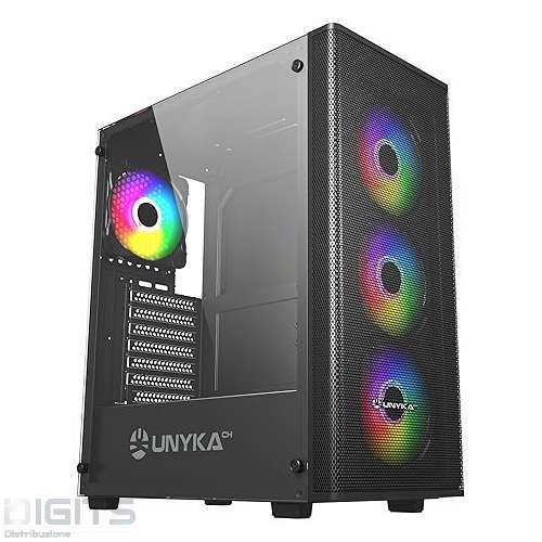 Case Atx Noua Nexus PK100 Nero 0.5mm SPCC 2*USB3.0/2.0 1*Fan Argb