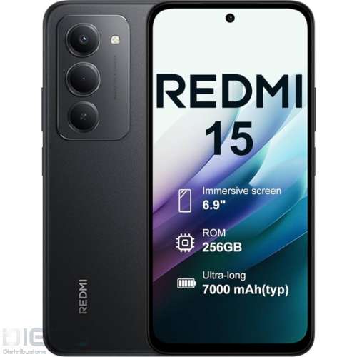 SMARTPHONE XIAOMI REDMI 15 4G 8+256GB DUOS BLACK ITALIA