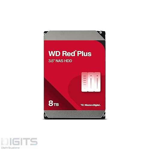 HDD WESTERN DIGITAL 3.5" 8TB Red Plus SATA6Gb 256MB 5400rpm 24x7 NAS WD80EFPX