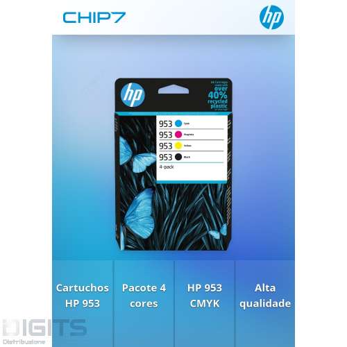 Hp 953 Cmyk Original Ink Cartridge 4-Pack 6ZC69AE