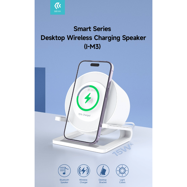 Supporto carica wireless luce RGB e cassa acustica bluetooth