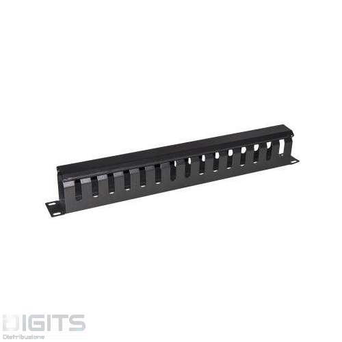 PANNELLO GUIDACAVI PER ARMADI RACK 19" 1U A GABBIA NERO 483X42X70 MM IN METALLO