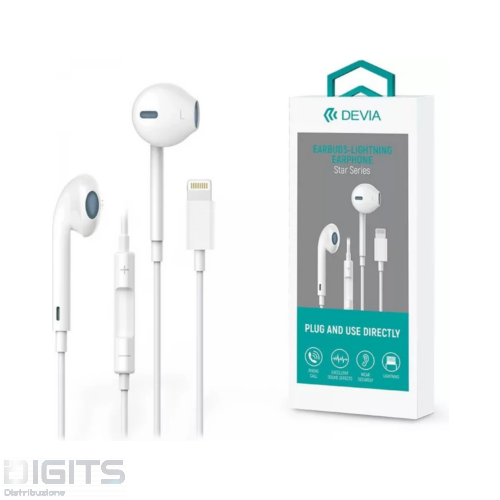 Auricolari compatibili Apple Lightning con controlli e microfono