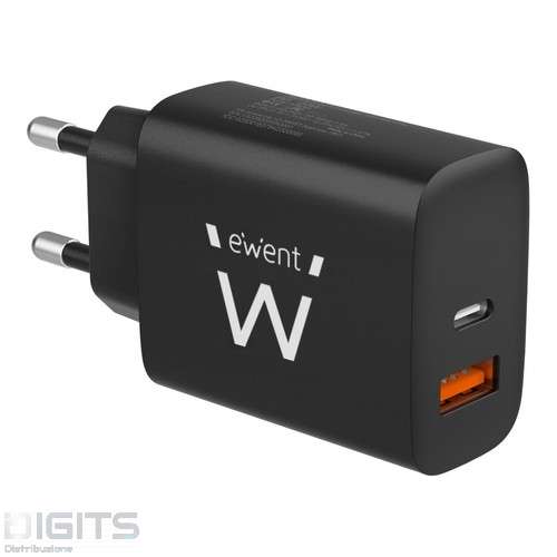 Caricatore da casa USB-C PD 20W GAN nero