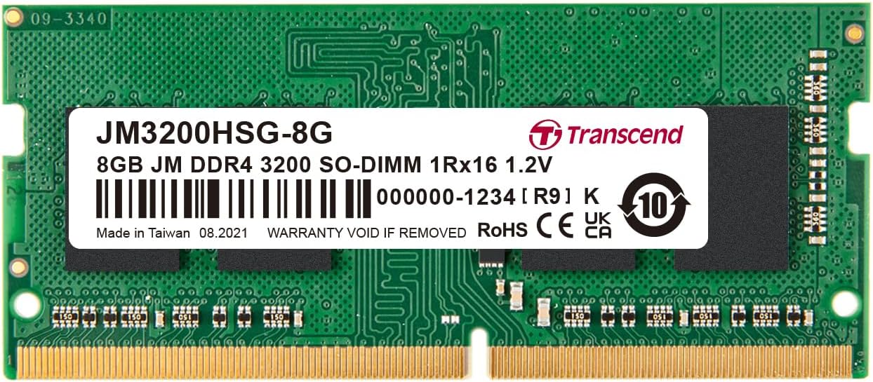 SO DIMM 8 GB DDR4 3200 MHZ CL22 1.2V TRANSCEND
