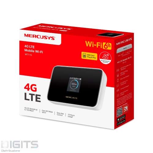 MERCUSYS ROUTER MOBILE 4G LTE MT115 HOTSPOT PORTATILE WIRELESS TYPE-C CON DISPLAY