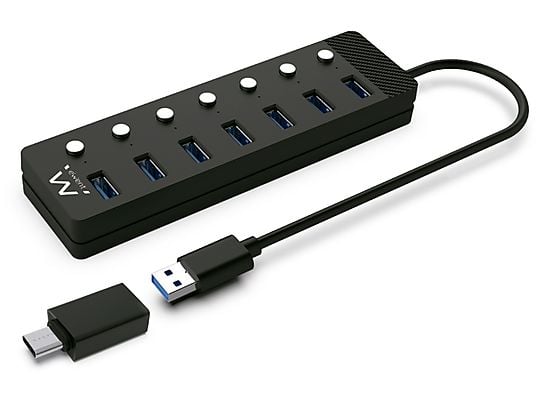 Hub USB-A-C 7 porte,switch ON/OFF