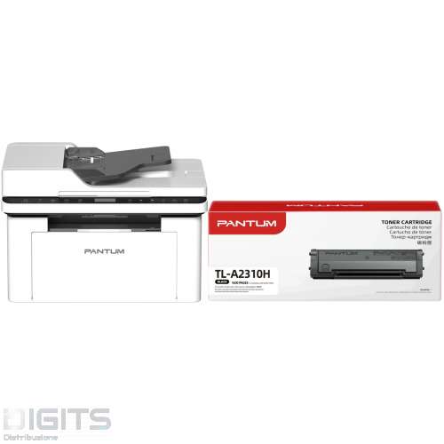 MULTIFUNZIONE PANTUM BM2300AW + TONER PANTUM NERO ORIGINALE PL-A2310H 1.600 PAG WHITE BOX