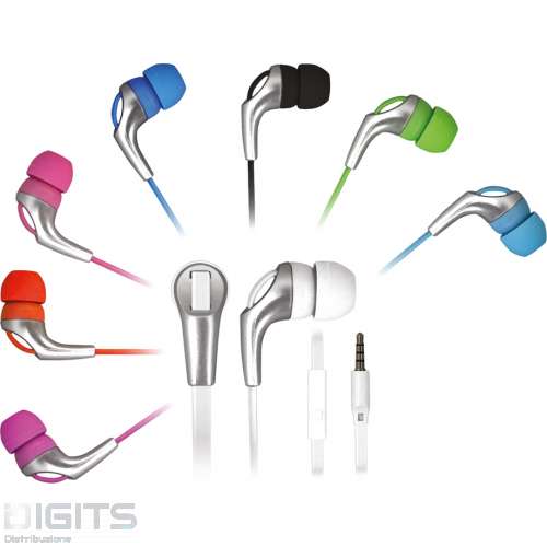 TECHMADE AURICOLARI ROSA CON FILO E JACK AUDIO