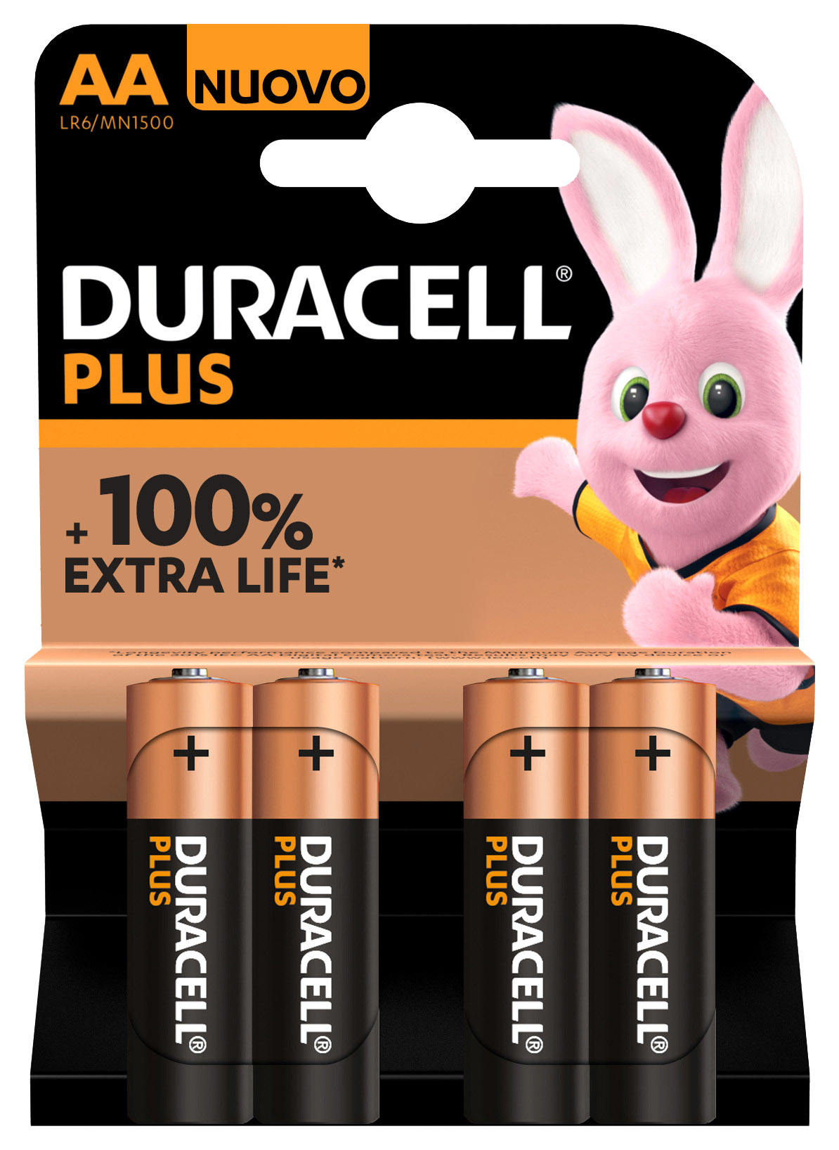 Batteria Duracell Stilo AA Pluspower 100% blister 4 pezzi