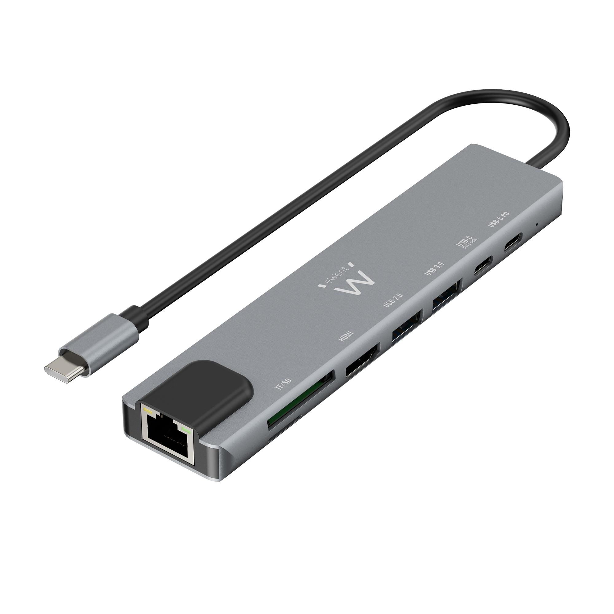 HUB USB-C Multiporta Docking station 8in1 HDMI 4K, PD 87W, LAN, Card Reader, USB