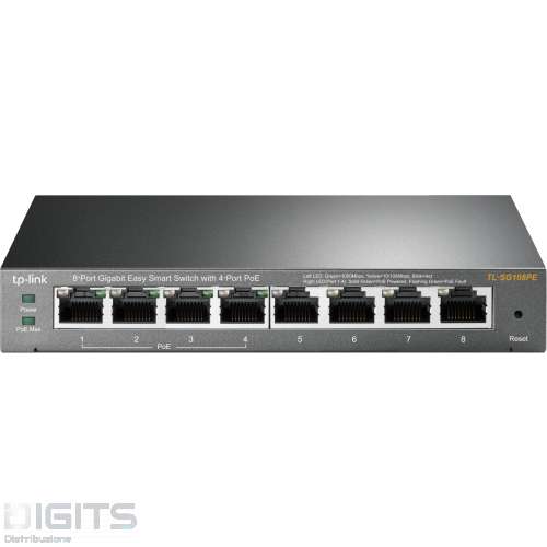 Switch 5 Porte 10 100 1000+Poe Mercusys Ms105Gp