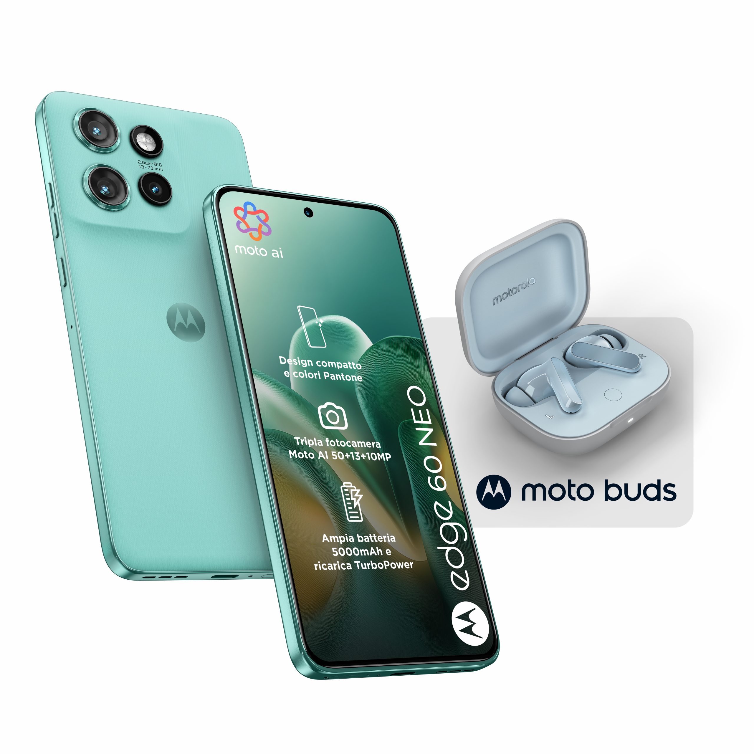 SMARTPHONE MOTOROLA MOTO EDGE 60 NEO 5G 8+256GB BUNDLE MOTOBUDS PANTONE FROSTBITE ITALIA