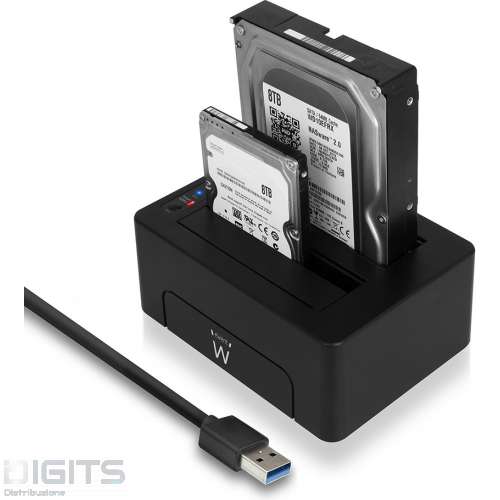 Docking station USB 3.2 Gen1 (USB3.0) per 2 HDD/SSD SATA da 2,5 pollici e 3,5 pollici