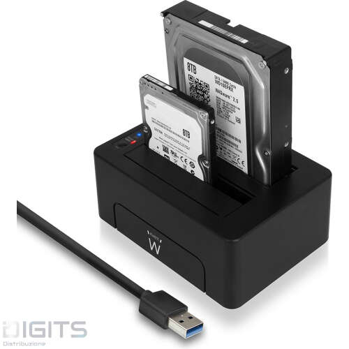 Docking Station Usb 3.2 Gen1 (Usb3.0) Per 2 Hdd Ssd Sata Da 2,5 Pollici E 3,5 Pollici