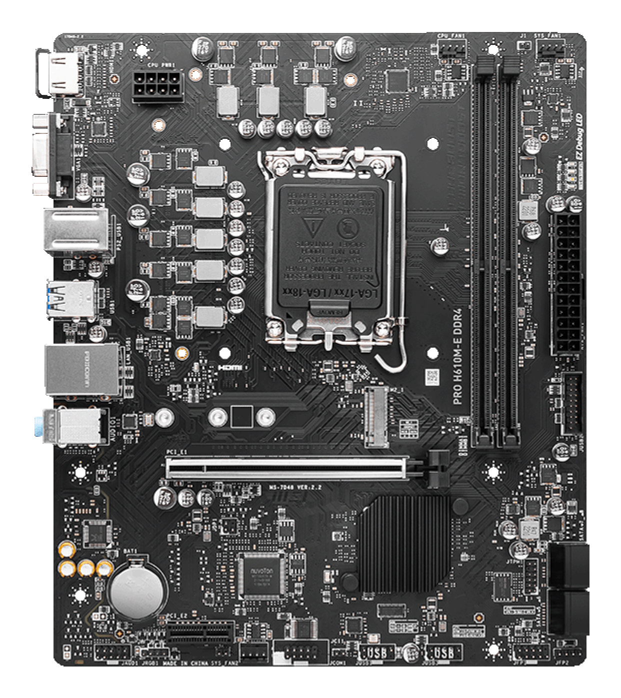 MB MSI H610, PRO H610M-E DDR4 LGA 1700 2DDR4 1PCI-Ex16 1PCI-Ex1 1M.2 4SATA3