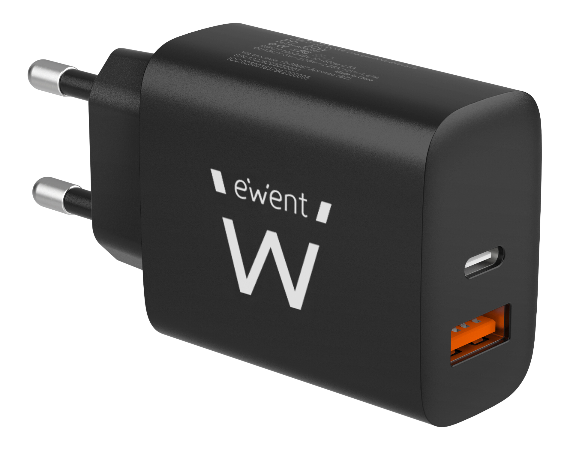 Caricatore Da Casa Usb-C Pd 20W Gan Nero
