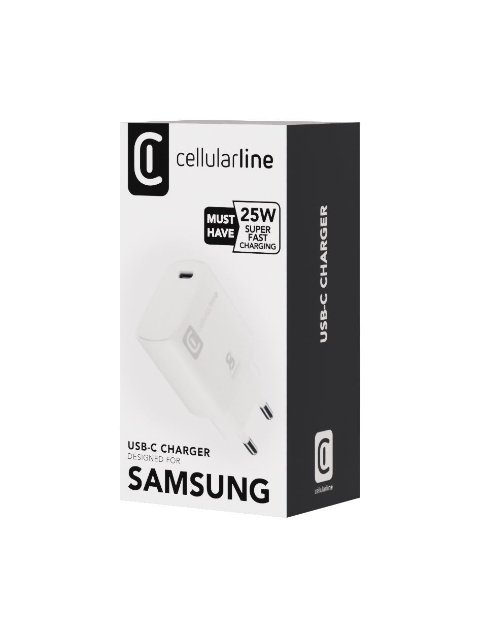 CARICABATTERIE RETE USB-C 25W SMALL per Samsung