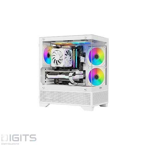 Case M-Atx Nuwo Flow Fh100 Bianco 0.6Mm Spcc 2*U3 3*Fan Argb