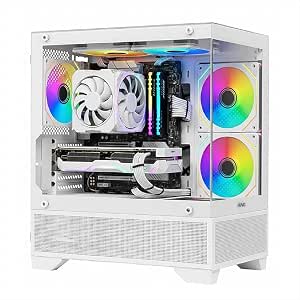Case M-Atx Nuwo Flow Fh100 Bianco 0.6Mm Spcc 2*U3 3*Fan Argb