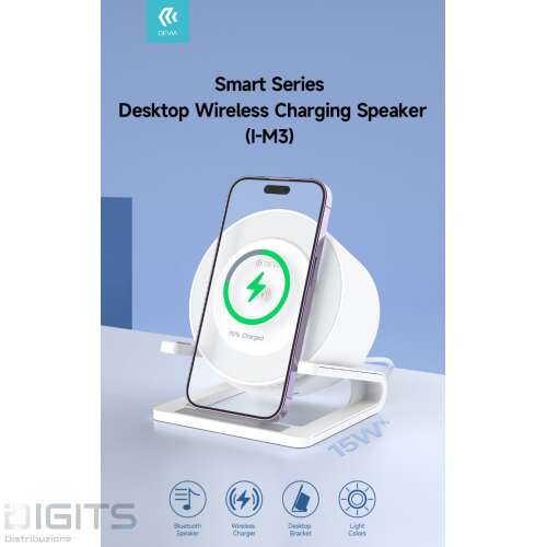 Supporto Carica Wireless Luce Rgb E Cassa Acustica Bluetooth
