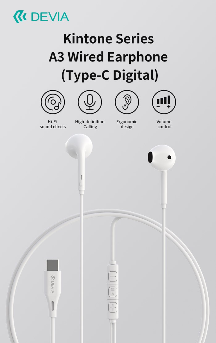 Auricolari A3 Digital Filo Con Connettore Tipo-C Compatibile Android E Apple