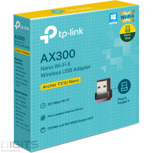 Tp-Link Nano Scheda Wireless Usb Nano Ax300 Archer Tx1U Wifi 6