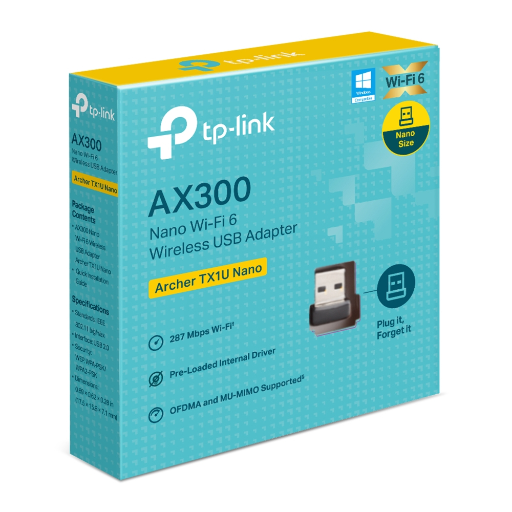 Tp-Link Nano Scheda Wireless Usb Nano Ax300 Archer Tx1U Wifi 6