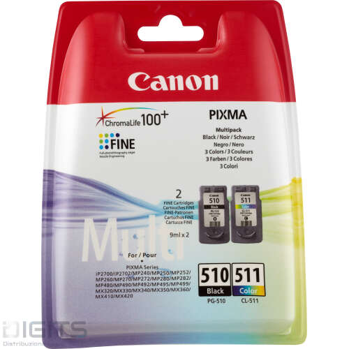 Canon Multipack Pg-510 Cl-511 + Carta Fotografica