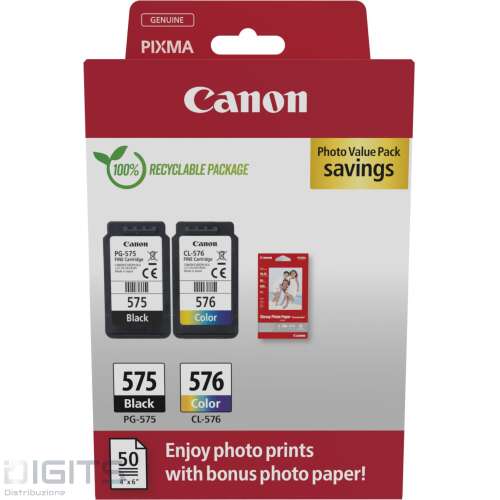 CARTUCCIA CANON MULTIPACK 5438C004 PG-575/CL-576