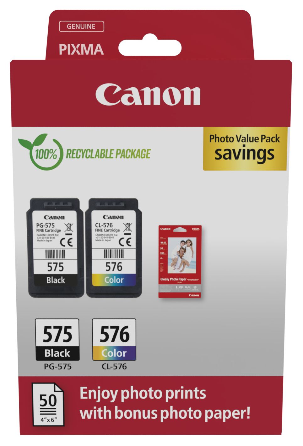CARTUCCIA CANON MULTIPACK 5438C004 PG-575/CL-576