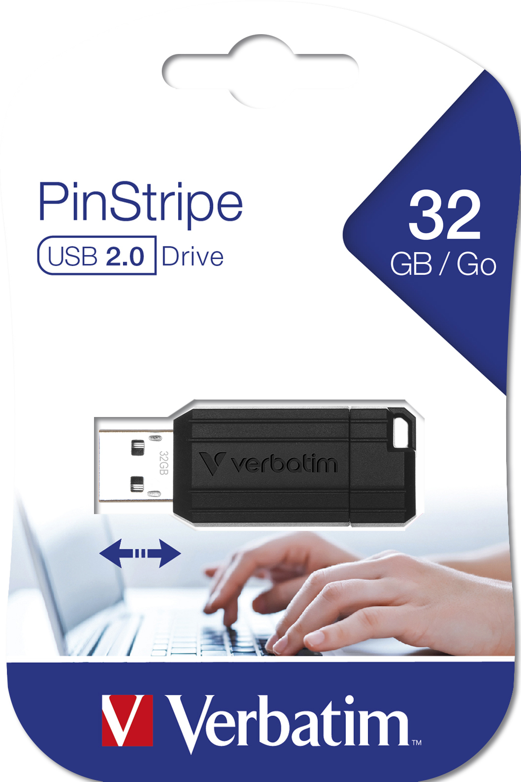 Pen Drive Verbatim Usb 32Gb 2.0 Nero Pinstripe