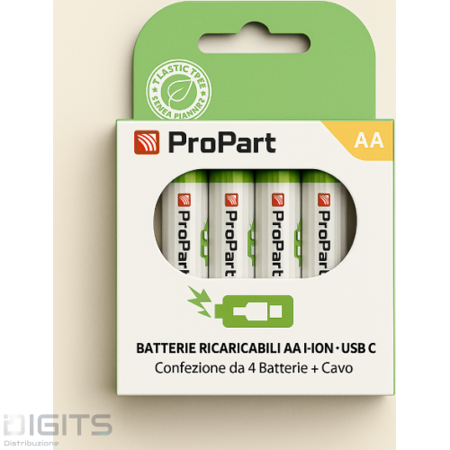 Batterie Aa Ricaricabili Usb-C 1.5V 2220Mwh - Confezione Da 4