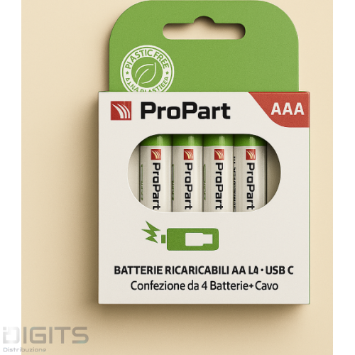 Batterie Aaa Ricaricabili Usb-C 1.5V 666Mwh  356Mah Confezione Da 4