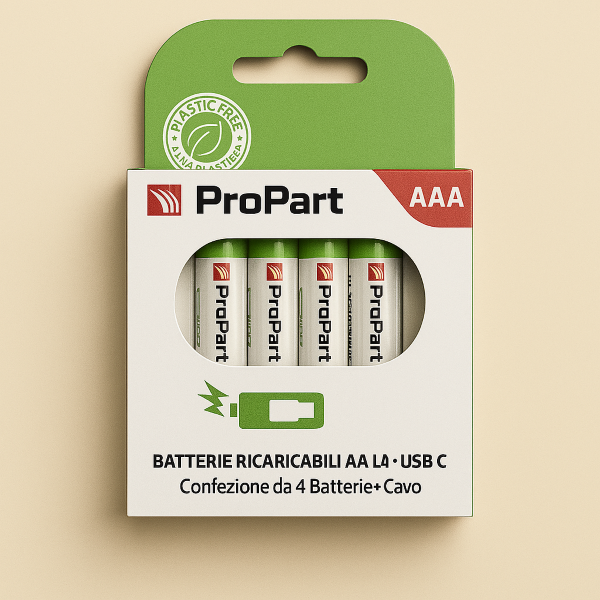 Batterie Aaa Ricaricabili Usb-C 1.5V 666Mwh  356Mah Confezione Da 4