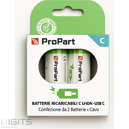 Batterie C Ricaricabili Usb-C 1.5V 7200Mwh 4200Mah&ndash; Confezione Da 2