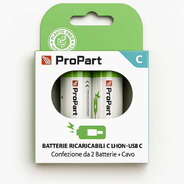 Batterie C Ricaricabili Usb-C 1.5V 7200Mwh 4200Mah&ndash; Confezione Da 2