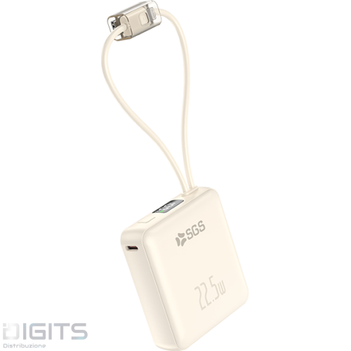 Sgs Powerbank Double Cable - 10000Mah - Beige