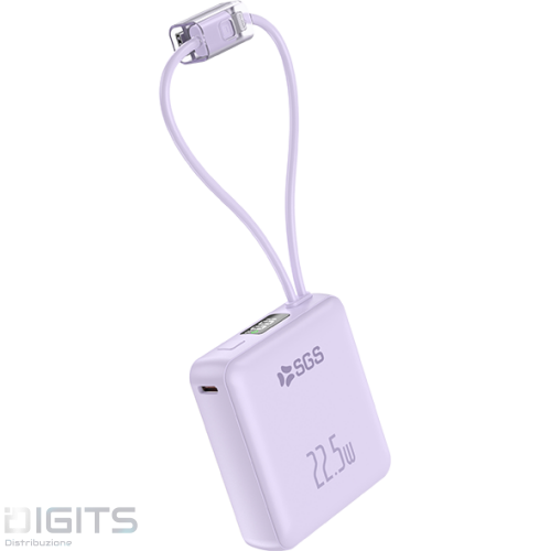 Sgs Powerbank Double Cable - 10000Mah - Purple