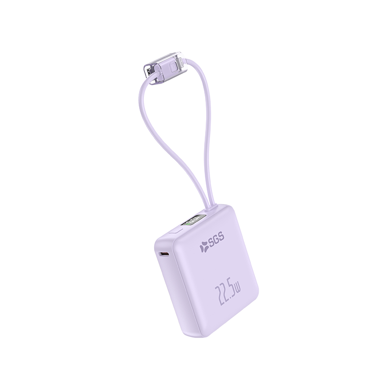 Sgs Powerbank Double Cable - 10000Mah - Purple